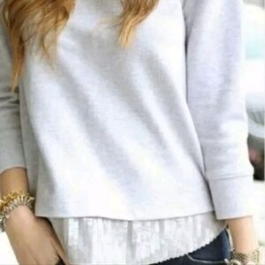J. Crew Gray Sequin Hem Sweatshirt